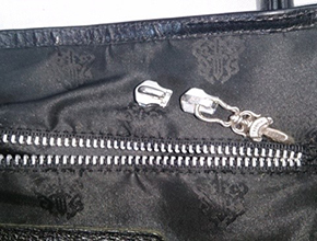 バッグの内ポケットのファスナー修理